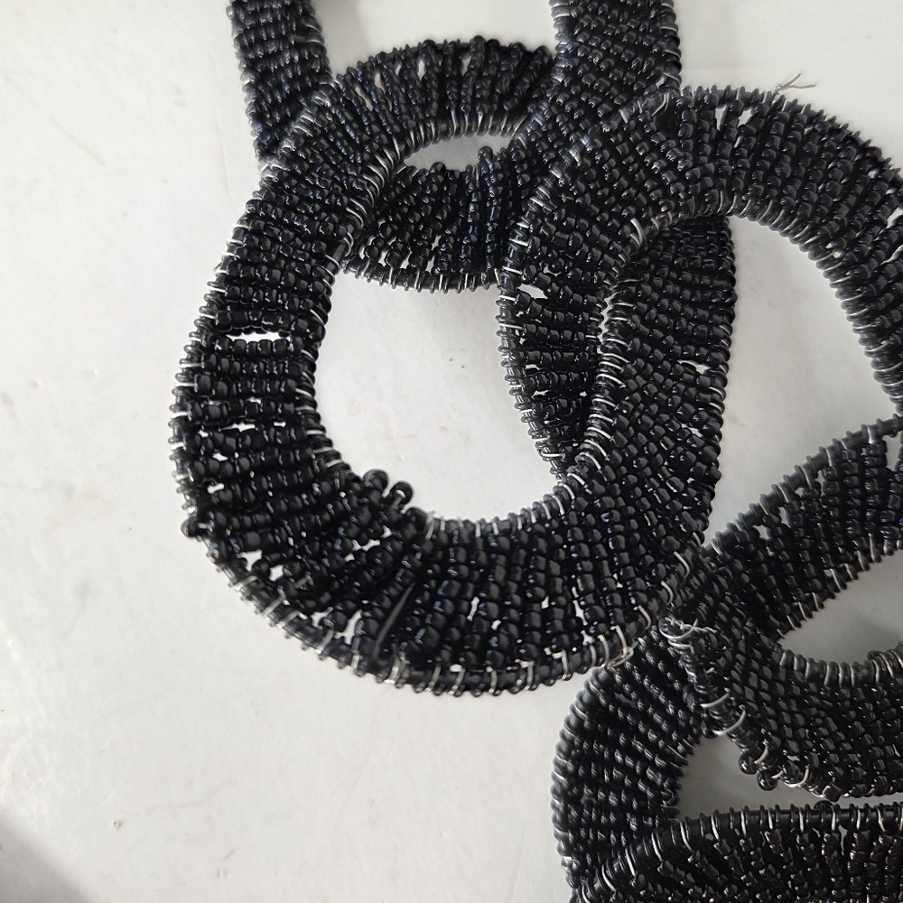Rachel Zoe Black Beaded Chainlink Halloween Garland‎ Banner - Picture 4 of 8
